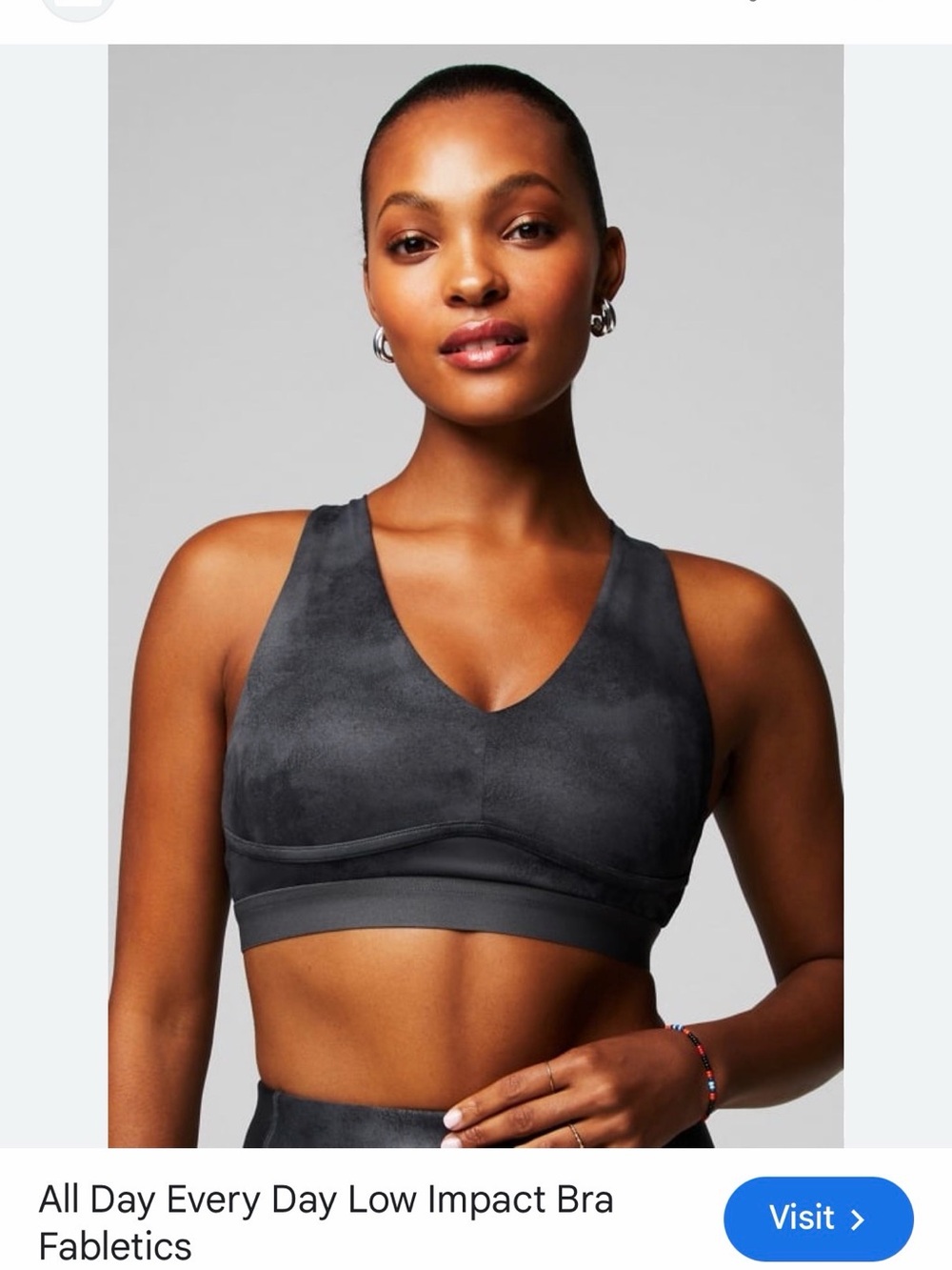 Fabletics medium All Day Every Day Low Impact Bra - Charcoal